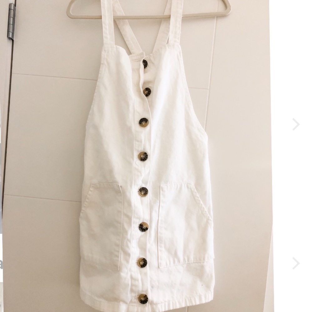 White overall dress